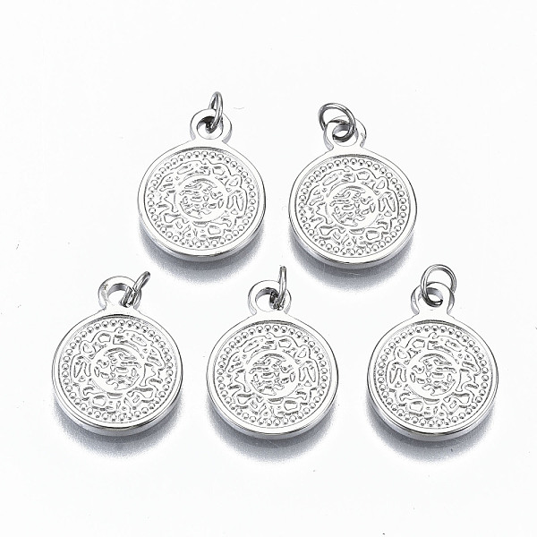 PandaHall 304 Stainless Steel Pendants, with Jump Rings, Flat Round with Flower, Stainless Steel Color, 15x11.5x1.5mm, Jump Ring: 4x0.5mm...
PandaHall 304 Stainless Steel Pendants, with Jump Rings, Flat Round with Flower, Stainless Steel Color, 15x11.5x1.5mm, Jump Ring: 4x0.5mm...