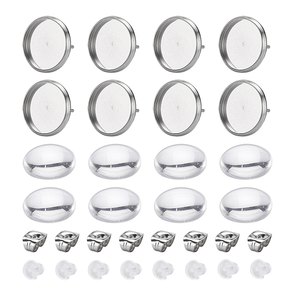 PandaHall DIY 50Pairs Flat Round Earring Making Kits, Including Transparent Glass Cabochons, 304 Stainless Steel Stud Earrings Findings &..., Clear
PandaHall DIY 50Pairs Flat Round Earring Making Kits, Including Transparent Glass Cabochons, 304 Stainless Steel Stud Earrings Findings &..., Clear