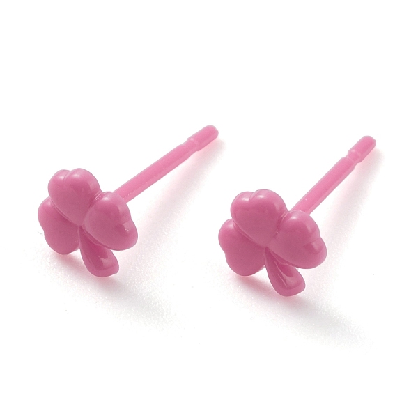 PandaHall Eco-Friendly Plastic Stud Earrings, Shamrock, Old Rose, 5.5x5.5x1mm, Pin: 0.8mm Plastic Clover
PandaHall Eco-Friendly Plastic Stud Earrings, Shamrock, Old Rose, 5.5x5.5x1mm, Pin: 0.8mm Plastic Clover