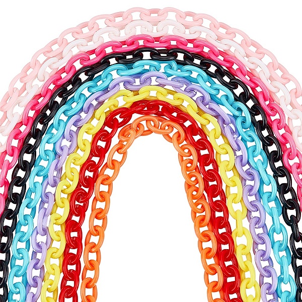 PandaHall SUNNYCLUE 36 Strands 9 Colors ABS Plastic Cable Chains, Oval, Mixed Color, 14.96 inch~15.35 inch(38~39cm)/strand, 4strand/color..., Multicolor
PandaHall SUNNYCLUE 36 Strands 9 Colors ABS Plastic Cable Chains, Oval, Mixed Color, 14.96 inch~15.35 inch(38~39cm)/strand, 4strand/color..., Multicolor