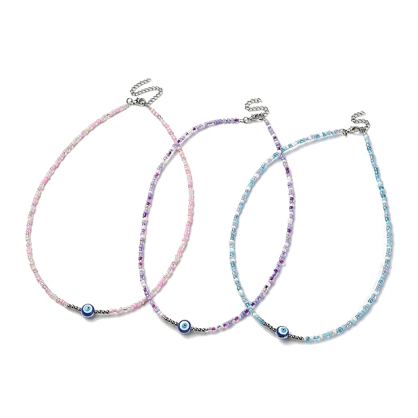 PandaHall 3Pcs 3 Color Alloy Enamel Evil Eye & Seed Beaded Necklaces Set, Mixed Color, 17.91~18.11 inch(45.5~46cm), 1Pc/color Alloy..., Multicolor
PandaHall 3Pcs 3 Color Alloy Enamel Evil Eye & Seed Beaded Necklaces Set, Mixed Color, 17.91~18.11 inch(45.5~46cm), 1Pc/color Alloy..., Multicolor