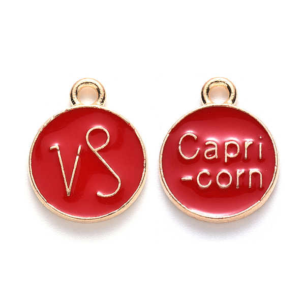 PandaHall Alloy Enamel Pendants, Cadmium Free & Lead Free, Flat Round with Constellation, Light Gold, Red, Capricorn, 15x12x2mm, Hole: 1.5mm...
PandaHall Alloy Enamel Pendants, Cadmium Free & Lead Free, Flat Round with Constellation, Light Gold, Red, Capricorn, 15x12x2mm, Hole: 1.5mm...