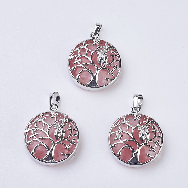 PandaHall Cherry Quartz Glass Pendants, with Brass Findings, Flat Round with Tree of Life, Platinum, 31~32x27x8~9mm, Hole: 5x7mm Cherry...
PandaHall Cherry Quartz Glass Pendants, with Brass Findings, Flat Round with Tree of Life, Platinum, 31~32x27x8~9mm, Hole: 5x7mm Cherry...