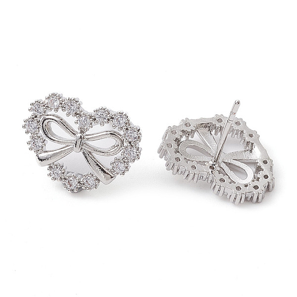 PandaHall Heart with Bowknot Brass Stud Earrings, with Clear Cubic Zirconia, Long-Lasting Plated, Lead Free & Cadmium Free, Platinum...
PandaHall Heart with Bowknot Brass Stud Earrings, with Clear Cubic Zirconia, Long-Lasting Plated, Lead Free & Cadmium Free, Platinum...