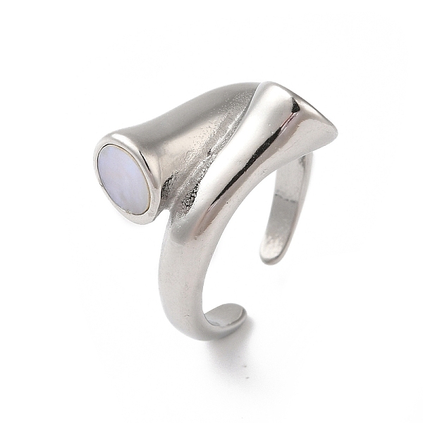 PandaHall Shell Open Cuff Ring for Women, 304 Stainless Steel Bypass Finger Ring, Real 18K Gold Plated, Stainless Steel Color, White, 10.5mm...
PandaHall Shell Open Cuff Ring for Women, 304 Stainless Steel Bypass Finger Ring, Real 18K Gold Plated, Stainless Steel Color, White, 10.5mm...