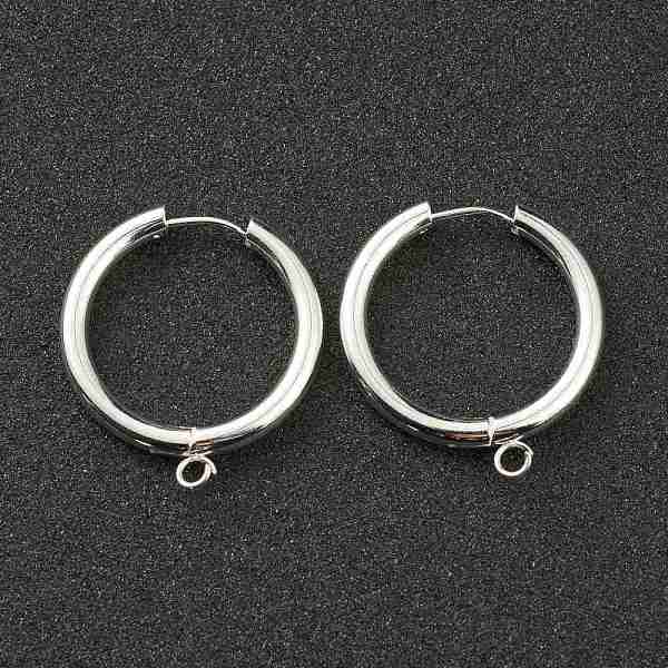 PandaHall 201 Stainless Steel Huggie Hoop Earring Findings, with Horizontal Loop and 316 Surgical Stainless Steel Pin, Silver, 29x27x3mm...
PandaHall 201 Stainless Steel Huggie Hoop Earring Findings, with Horizontal Loop and 316 Surgical Stainless Steel Pin, Silver, 29x27x3mm...