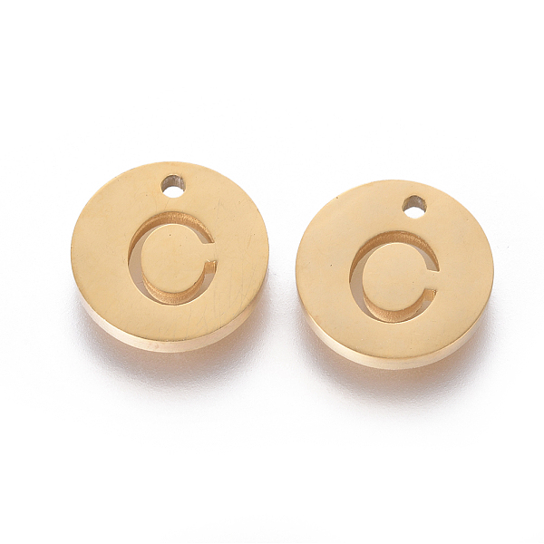 PandaHall 304 Stainless Steel Charms, Ion Plating (IP), Flat Round, Letter.C, 10x1.5mm, Hole: 1mm 304 Stainless Steel Letter C
PandaHall 304 Stainless Steel Charms, Ion Plating (IP), Flat Round, Letter.C, 10x1.5mm, Hole: 1mm 304 Stainless Steel Letter C
