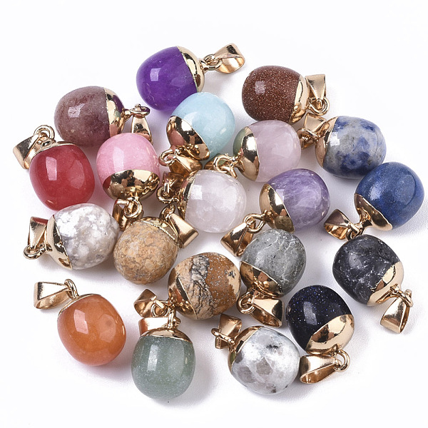 PandaHall Top Golden Plated Natural & Synthetic Mixed Gemstone Pendants, with Iron Snap on Bails & Loop, Barrel, Mixed Dyed and Undyed..., Multicolor
PandaHall Top Golden Plated Natural & Synthetic Mixed Gemstone Pendants, with Iron Snap on Bails & Loop, Barrel, Mixed Dyed and Undyed..., Multicolor