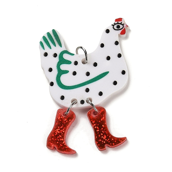 PandaHall Opaque Printed Acrylic Big Pendants, with Platinum Iron Jump Ring, Hen with Glitter Boots Charms, White, 51.5x34.5x2mm, Hole: 5mm...
PandaHall Opaque Printed Acrylic Big Pendants, with Platinum Iron Jump Ring, Hen with Glitter Boots Charms, White, 51.5x34.5x2mm, Hole: 5mm...