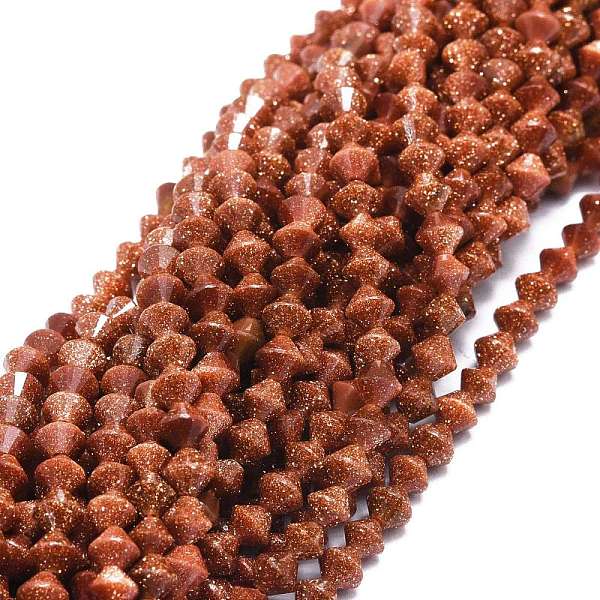 PandaHall Synthetic Goldstone Beads Strands, Faceted, Bicone, 4x4mm, Hole: 0.7mm, about 105pcs/strand, 15.35''(39cm) Goldstone Bicone
PandaHall Synthetic Goldstone Beads Strands, Faceted, Bicone, 4x4mm, Hole: 0.7mm, about 105pcs/strand, 15.35''(39cm) Goldstone Bicone
