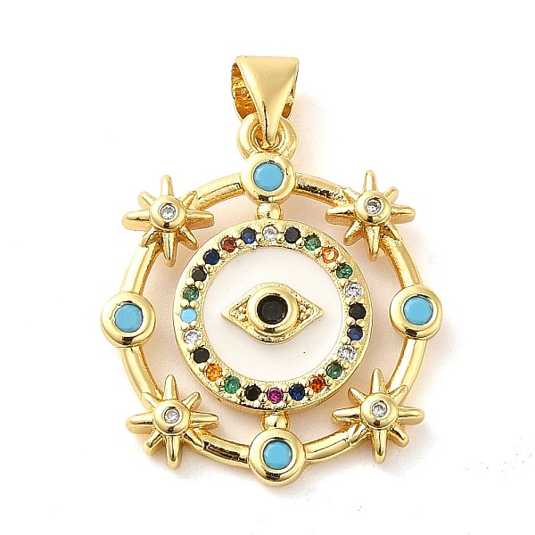 PandaHall Real 18K Gold Plated Brass Clear Cubic Zirconia Pendants, with Enamel and Glass, Flat Round with Evil Eye, Colorful, 23.5x20.5x3mm...
PandaHall Real 18K Gold Plated Brass Clear Cubic Zirconia Pendants, with Enamel and Glass, Flat Round with Evil Eye, Colorful, 23.5x20.5x3mm...