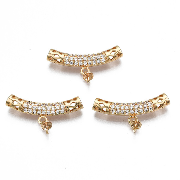 PandaHall Brass Micro Pave Clear Cubic Zirconia Peg Bails Bead Tube, for Half Drilled Bead, Nickel Free, Real 18K Gold Plated, 9.5x24.5x4mm...
PandaHall Brass Micro Pave Clear Cubic Zirconia Peg Bails Bead Tube, for Half Drilled Bead, Nickel Free, Real 18K Gold Plated, 9.5x24.5x4mm...