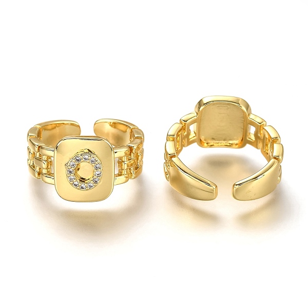 PandaHall Brass Micro Pave Clear Cubic Zirconia Cuff Rings, Open Rings, Long-Lasting Plated, Rectangle, Golden, Letter.O, US Size 7 1/4...
PandaHall Brass Micro Pave Clear Cubic Zirconia Cuff Rings, Open Rings, Long-Lasting Plated, Rectangle, Golden, Letter.O, US Size 7 1/4...