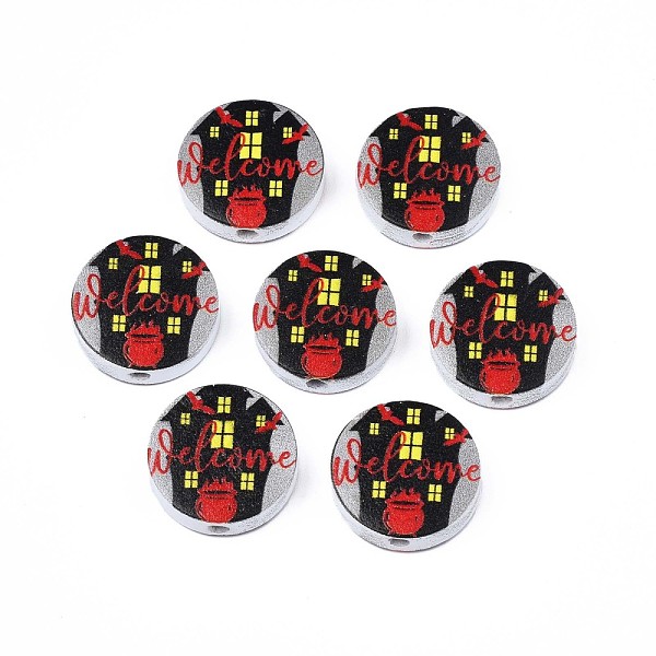 PandaHall Halloween Printed Natural Wood Beads, Flat Round with Word Welcome & Cauldron & Castle Pattern, Black, 19~20x5.9mm, Hole: 2~2.2mm...
PandaHall Halloween Printed Natural Wood Beads, Flat Round with Word Welcome & Cauldron & Castle Pattern, Black, 19~20x5.9mm, Hole: 2~2.2mm...
