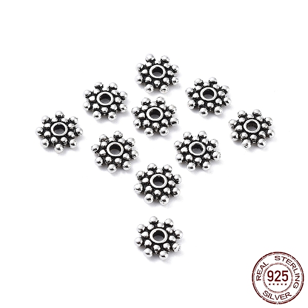 PandaHall 925 Thailand Sterling Silver Double Daisy Spacer Beads, Antique Silver, 7.5x7x1.5mm, Hole: 1.6mm Sterling Silver Rondelle
PandaHall 925 Thailand Sterling Silver Double Daisy Spacer Beads, Antique Silver, 7.5x7x1.5mm, Hole: 1.6mm Sterling Silver Rondelle