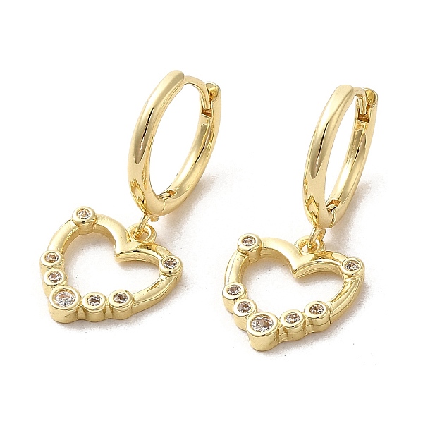 PandaHall Rack Plating Brass Micro Pave Cubic Zirconia Dangle Hoop Earrings, Heart, Golden, 27x12mm Cubic Zirconia Heart Clear
PandaHall Rack Plating Brass Micro Pave Cubic Zirconia Dangle Hoop Earrings, Heart, Golden, 27x12mm Cubic Zirconia Heart Clear