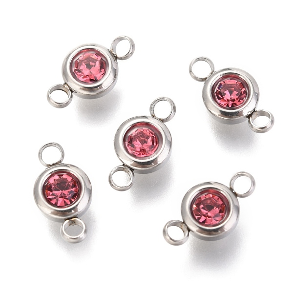 PandaHall 304 Stainless Steel Rhinestone Links Connectors, Flat Round, Stainless Steel Color, Rose, 12x6.5x4mm, Hole: 2mm 304 Stainless..., Pink
PandaHall 304 Stainless Steel Rhinestone Links Connectors, Flat Round, Stainless Steel Color, Rose, 12x6.5x4mm, Hole: 2mm 304 Stainless..., Pink