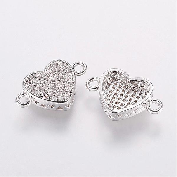 PandaHall Brass Micro Pave Cubic Zirconia Links, Heart, Platinum, 18x11.5x4mm, Hole: 2mm Brass+Cubic Zirconia Heart
PandaHall Brass Micro Pave Cubic Zirconia Links, Heart, Platinum, 18x11.5x4mm, Hole: 2mm Brass+Cubic Zirconia Heart