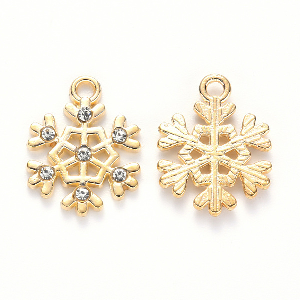 PandaHall Alloy Pendants, with Crystal Rhinestone, for Christmas, Snowflake, Light Gold, Light Gold, 18x14x2mm, Hole: 2mm Alloy+Rhinestone..., Clear
PandaHall Alloy Pendants, with Crystal Rhinestone, for Christmas, Snowflake, Light Gold, Light Gold, 18x14x2mm, Hole: 2mm Alloy+Rhinestone..., Clear