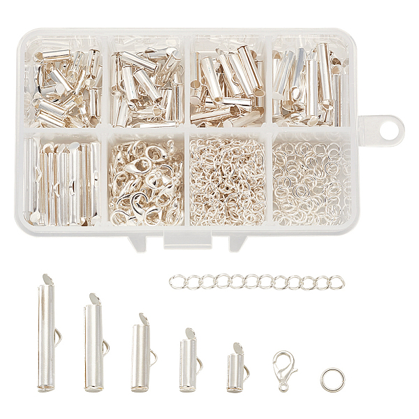 PandaHall DIY Jewelry Findings, with Brass Slide On End Clasp Tubes, Zinc Alloy Lobster Claw Clasps and Iron Twist Extender Chains, Silver...
PandaHall DIY Jewelry Findings, with Brass Slide On End Clasp Tubes, Zinc Alloy Lobster Claw Clasps and Iron Twist Extender Chains, Silver...