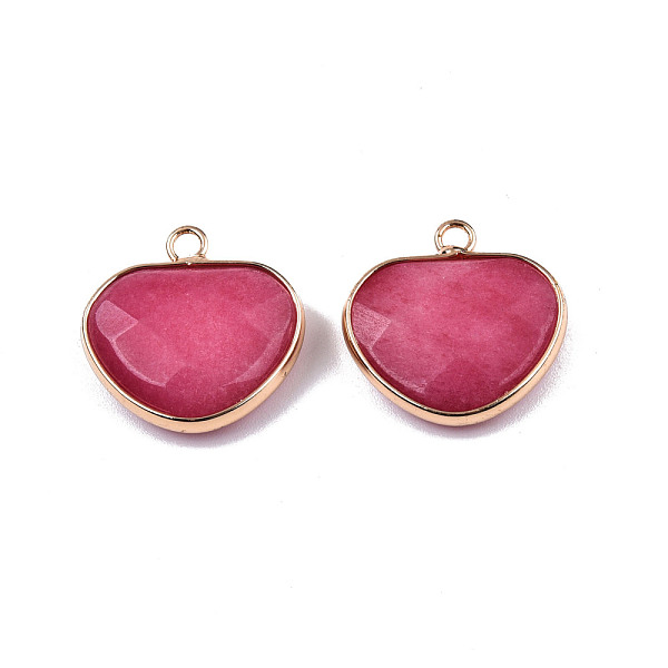 PandaHall Natural White Jade Pendants, with Light Gold Plated Tone Brass Edge, Dyed & Heated, Faceted Heart Charm, Hot Pink, 22x22x6mm, Hole...
PandaHall Natural White Jade Pendants, with Light Gold Plated Tone Brass Edge, Dyed & Heated, Faceted Heart Charm, Hot Pink, 22x22x6mm, Hole...