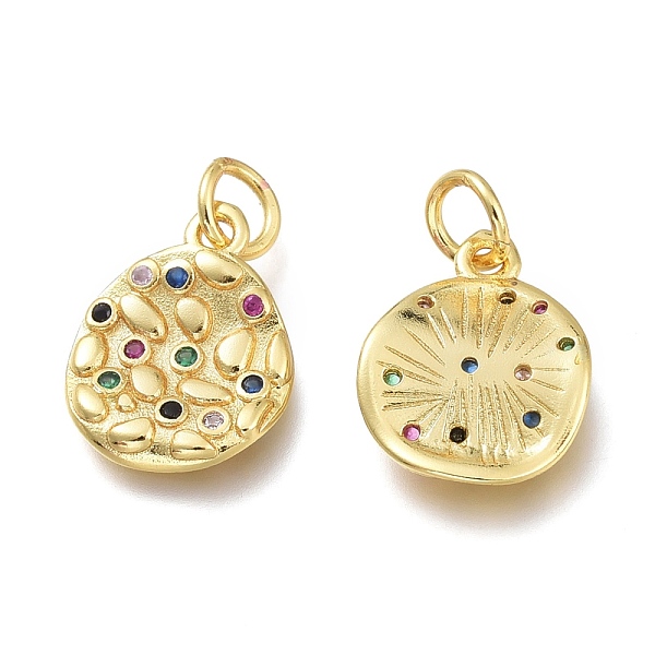 PandaHall Brass Micro Pave Colorful Cubic Zirconia Charms, Bumpy, Flat Round, with Jump Rings, Golden, 13.6x11x2mm, Hole: 3.5mm Brass+Cubic...
PandaHall Brass Micro Pave Colorful Cubic Zirconia Charms, Bumpy, Flat Round, with Jump Rings, Golden, 13.6x11x2mm, Hole: 3.5mm Brass+Cubic...