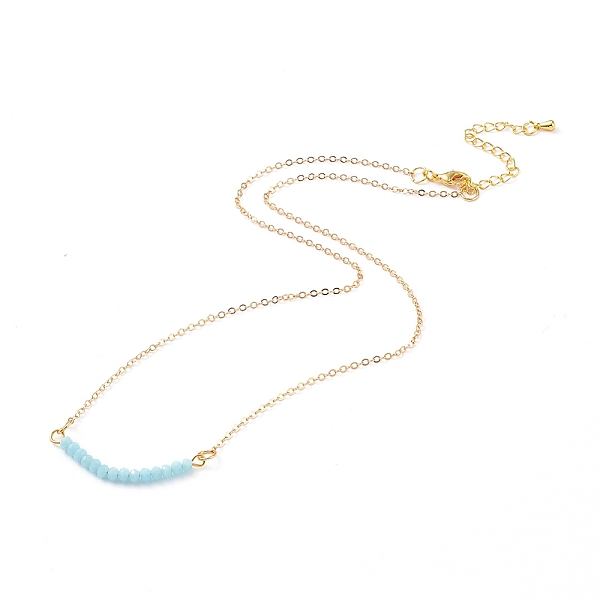 PandaHall Pendant Necklaces, with Faceted Rondelle Glass Beads, Real 18K Gold Plated Brass Cable Chains and Lobster Claw Clasps, Deep Sky..., Blue
PandaHall Pendant Necklaces, with Faceted Rondelle Glass Beads, Real 18K Gold Plated Brass Cable Chains and Lobster Claw Clasps, Deep Sky..., Blue