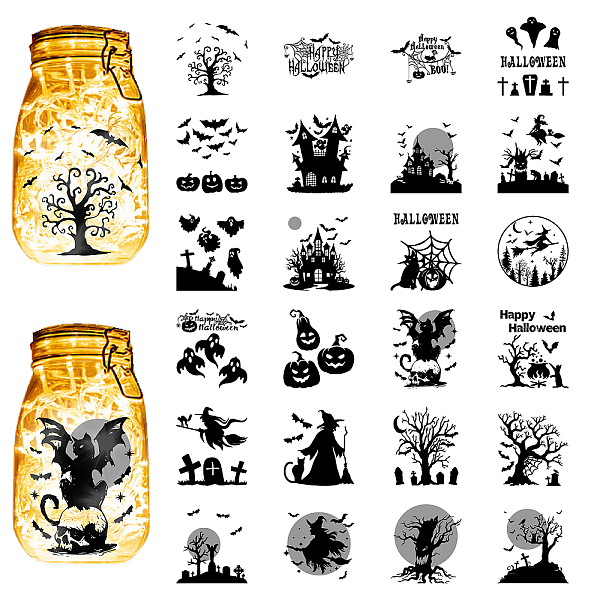 PandaHall CREATCABIN 24Pcs Halloween Silhouettes Mason Jar Decor Witch Lantern Laser Cutouts Decorations Plastic Scrapbook Decorations for...
PandaHall CREATCABIN 24Pcs Halloween Silhouettes Mason Jar Decor Witch Lantern Laser Cutouts Decorations Plastic Scrapbook Decorations for...