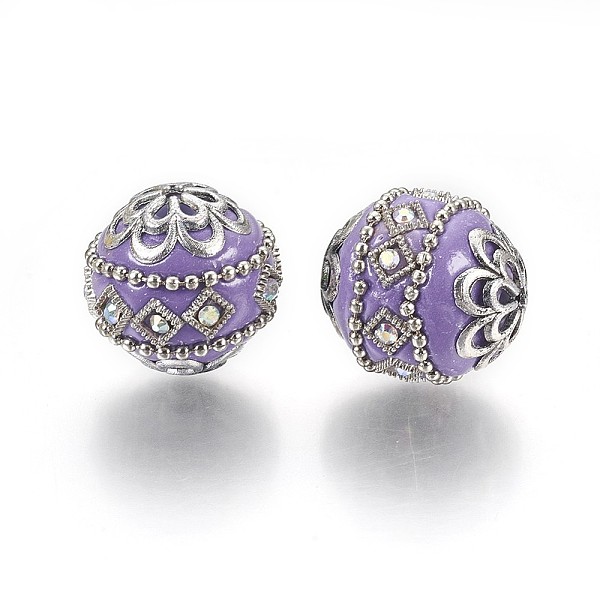 PandaHall Handmade Indonesia Beads, with Metal Findings, Round, Antique Silver, Medium Purple, 19.5x19mm, Hole: 1mm Polymer Clay Round
PandaHall Handmade Indonesia Beads, with Metal Findings, Round, Antique Silver, Medium Purple, 19.5x19mm, Hole: 1mm Polymer Clay Round