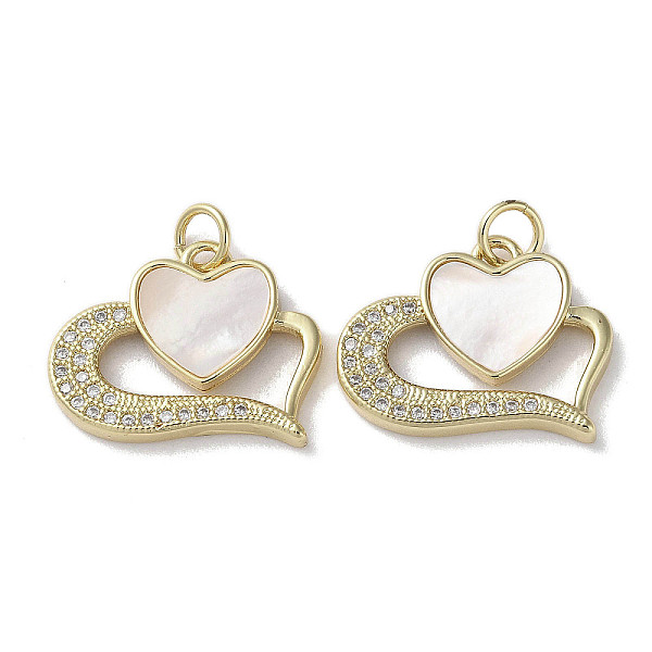 PandaHall Brass Micro Pave Cubic Zirconia Pendants, with Shell, Heart, Real 18K Gold Plated, 17x19x3mm, Hole: 3mm Brass+Cubic Zirconia+Shell..., Clear
PandaHall Brass Micro Pave Cubic Zirconia Pendants, with Shell, Heart, Real 18K Gold Plated, 17x19x3mm, Hole: 3mm Brass+Cubic Zirconia+Shell..., Clear