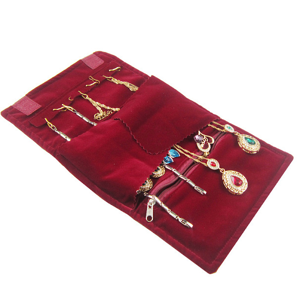 PandaHall Velvet Jewelry Storage Bags, Portable Travel Jewelry Roll for Earrings, Bracelets, Necklaces Packaging, Rectangle, FireBrick..., Red
PandaHall Velvet Jewelry Storage Bags, Portable Travel Jewelry Roll for Earrings, Bracelets, Necklaces Packaging, Rectangle, FireBrick..., Red