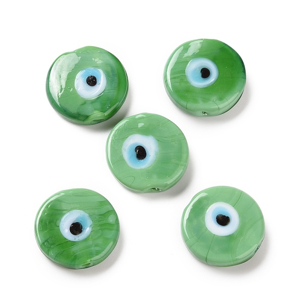 PandaHall Handmade Evil Eye Lampwork Beads, Flat Round, Medium Sea Green, 17~17.5x4mm, Hole: 1.2mm Lampwork Flat Round
PandaHall Handmade Evil Eye Lampwork Beads, Flat Round, Medium Sea Green, 17~17.5x4mm, Hole: 1.2mm Lampwork Flat Round