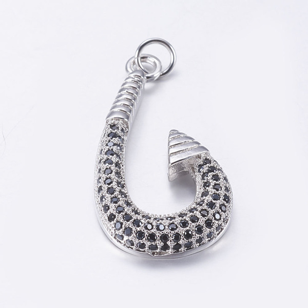 PandaHall Brass Micro Pave Cubic Zirconia Pendants, Fishhook, Mixed Color, 31x16x3mm, Hole: 3.5mm Brass+Cubic Zirconia Others Black
PandaHall Brass Micro Pave Cubic Zirconia Pendants, Fishhook, Mixed Color, 31x16x3mm, Hole: 3.5mm Brass+Cubic Zirconia Others Black