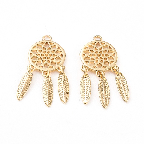 PandaHall Brass Pendants, Long-Lasting Plated, Woven Net/Web with Feather, Real 18K Gold Plated, 24x10.5x1mm, Hole: 1.4mm Brass Others
PandaHall Brass Pendants, Long-Lasting Plated, Woven Net/Web with Feather, Real 18K Gold Plated, 24x10.5x1mm, Hole: 1.4mm Brass Others