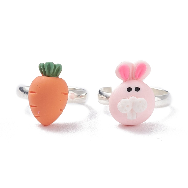 PandaHall 2Pcs 2 Style 3D Rabbit & Carrot Resin Adjustable Rings Set, Brass Jewelry for Women, Mixed Color, US Size 4 1/4(15mm), 1pc/style..., Multicolor
PandaHall 2Pcs 2 Style 3D Rabbit & Carrot Resin Adjustable Rings Set, Brass Jewelry for Women, Mixed Color, US Size 4 1/4(15mm), 1pc/style..., Multicolor