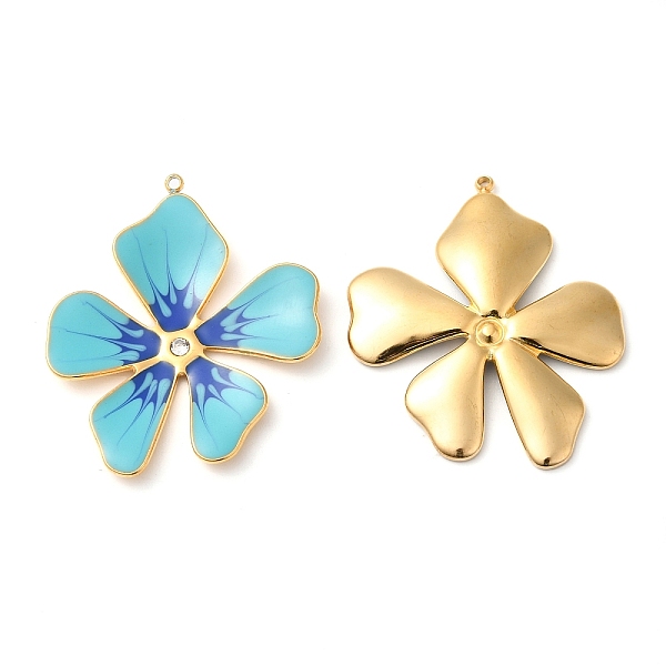 PandaHall 304 Stainless Steel Enamel Pendants, with Rhinestones, Real 18K Gold Plated, Flower Charm, Light Sky Blue, 37.5x33x3mm, Hole...
PandaHall 304 Stainless Steel Enamel Pendants, with Rhinestones, Real 18K Gold Plated, Flower Charm, Light Sky Blue, 37.5x33x3mm, Hole...