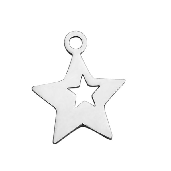 PandaHall 304 Stainless Steel Charms, Star, Stainless Steel Color, 13.7x12x1mm, Hole: 1.5mm 304 Stainless Steel Star
PandaHall 304 Stainless Steel Charms, Star, Stainless Steel Color, 13.7x12x1mm, Hole: 1.5mm 304 Stainless Steel Star