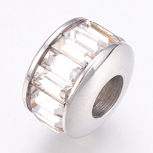 PandaHall 304 Stainless Steel European Beads, Large Hole Beads, with Rhinestone, Flat Round, Stainless Steel Color, 10.5x7mm, Hole: 4.5mm..., Clear
PandaHall 304 Stainless Steel European Beads, Large Hole Beads, with Rhinestone, Flat Round, Stainless Steel Color, 10.5x7mm, Hole: 4.5mm..., Clear