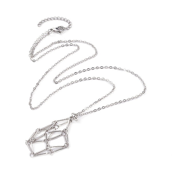 PandaHall Brass Macrame Pouch Empty Stone Holder for Pendant Necklaces Making, with Cable Chains & Lobster Claw Clasp, Real Platinum Plated...
PandaHall Brass Macrame Pouch Empty Stone Holder for Pendant Necklaces Making, with Cable Chains & Lobster Claw Clasp, Real Platinum Plated...