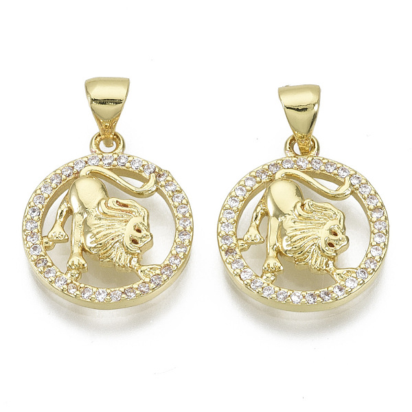 PandaHall Brass Micro Pave Cubic Zirconia Pendants, Nickel Free, with Snap on Bail, Flat Round with Constellation, Clear, Real 18K Gold...
PandaHall Brass Micro Pave Cubic Zirconia Pendants, Nickel Free, with Snap on Bail, Flat Round with Constellation, Clear, Real 18K Gold...