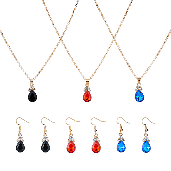 PandaHall FIBLOOM 3 Sets 3 Colors Rhinestone Teardrop Dangle Earrings & Pendant Necklace, Light Gold Plated Alloy Jewelry Set for Women..., Multicolor
PandaHall FIBLOOM 3 Sets 3 Colors Rhinestone Teardrop Dangle Earrings & Pendant Necklace, Light Gold Plated Alloy Jewelry Set for Women..., Multicolor