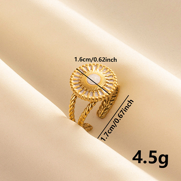 PandaHall Vintage 304 Stainless Steel Enamel Cuff Ring, Sun Wide Band Open Ring for Women, Golden 304 Stainless Steel Sun
PandaHall Vintage 304 Stainless Steel Enamel Cuff Ring, Sun Wide Band Open Ring for Women, Golden 304 Stainless Steel Sun