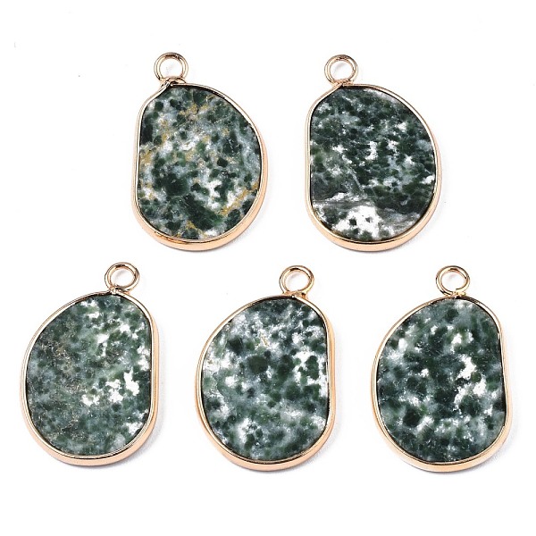 PandaHall Natural Green Spot Jasper Pendants, with Golden Plated Brass Edge and Loop, Bean, 25.5x16x2mm, Hole: 2.5mm Green Spot Jasper...
PandaHall Natural Green Spot Jasper Pendants, with Golden Plated Brass Edge and Loop, Bean, 25.5x16x2mm, Hole: 2.5mm Green Spot Jasper...