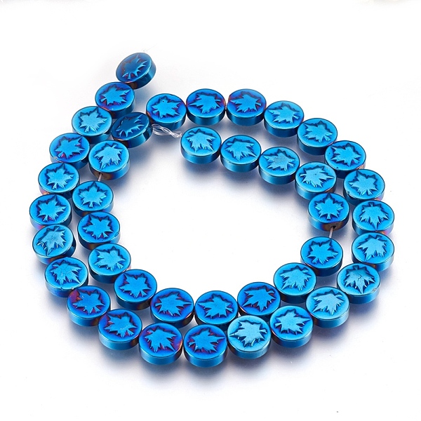 PandaHall Autumn Theme Non-magnetic Synthetic Hematite Bead Strands, Flat Round with Maple Leaf, Blue Plated, 9.5~10.5x4mm, Hole: 1mm, about...
PandaHall Autumn Theme Non-magnetic Synthetic Hematite Bead Strands, Flat Round with Maple Leaf, Blue Plated, 9.5~10.5x4mm, Hole: 1mm, about...