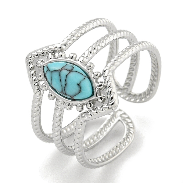 PandaHall 304 Stainless Steel Synthetic Turquoise Cuff Rings, Horse Eye Wide Band Open Rings for Women Men, Stainless Steel Color, 15mm...
PandaHall 304 Stainless Steel Synthetic Turquoise Cuff Rings, Horse Eye Wide Band Open Rings for Women Men, Stainless Steel Color, 15mm...