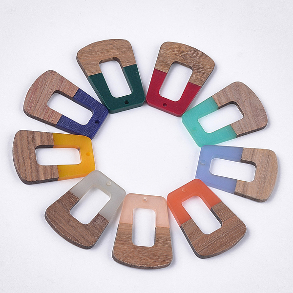 PandaHall Resin & Walnut Wood Pendants, Trapezoid, Mixed Color, 37~37.5x27~27.5x3~3.5mm, Hole: 2mm Resin+Wood Trapezoid Multicolor
PandaHall Resin & Walnut Wood Pendants, Trapezoid, Mixed Color, 37~37.5x27~27.5x3~3.5mm, Hole: 2mm Resin+Wood Trapezoid Multicolor