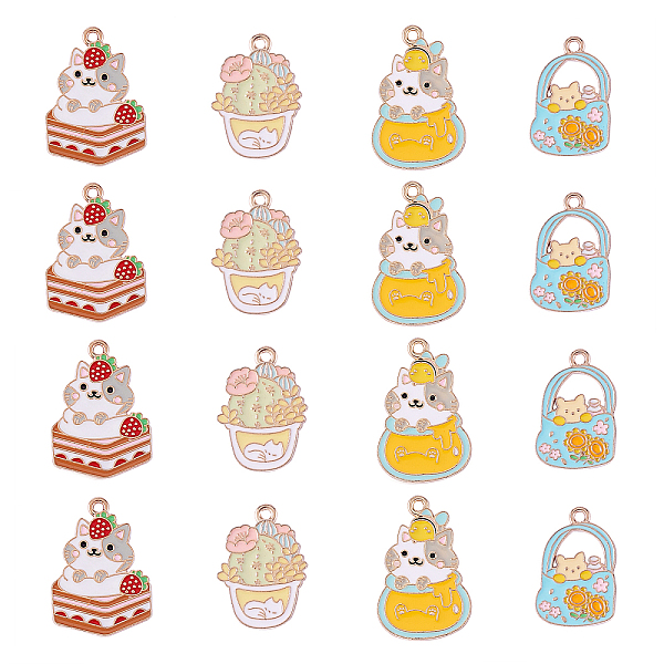 PandaHall 20Pcs 4 Style Alloy Enamel Pendants, Cat with Cake, Light Gold, Mixed Color, 25~29.8x16~21.2x1.3~1.5mm, Hole: 2mm, 5pcs/style..., Multicolor
PandaHall 20Pcs 4 Style Alloy Enamel Pendants, Cat with Cake, Light Gold, Mixed Color, 25~29.8x16~21.2x1.3~1.5mm, Hole: 2mm, 5pcs/style..., Multicolor