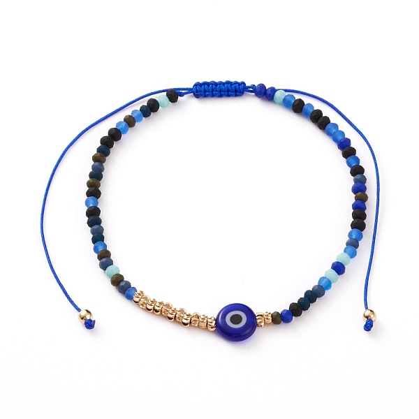 PandaHall Adjustable Nylon Cord Braided Bead Bracelets, with Evil Eye Lampwork Beads, Textured Brass Beads and Frosted Glass Beads, Blue...
PandaHall Adjustable Nylon Cord Braided Bead Bracelets, with Evil Eye Lampwork Beads, Textured Brass Beads and Frosted Glass Beads, Blue...
