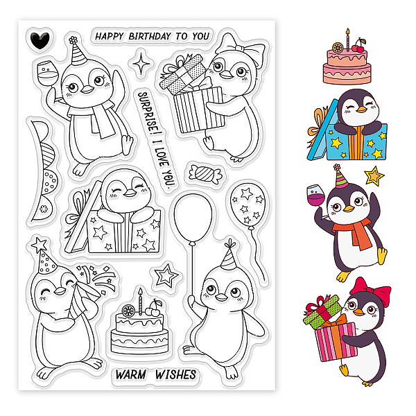 PandaHall GLOBLELAND Penguin Birthday Party Clear Stamps Gifts Cakes Balloons Candy Clear Stamp Seals for Cards Making DIY Scrapbooking...
PandaHall GLOBLELAND Penguin Birthday Party Clear Stamps Gifts Cakes Balloons Candy Clear Stamp Seals for Cards Making DIY Scrapbooking...