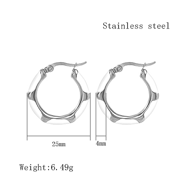 PandaHall 304 Stainless Steel Enamel Hoop Earrings, Huggie Hoop Earrings for Women, Ring, Stainless Steel Color, 25x4mm Stainless Steel Ring..., White
PandaHall 304 Stainless Steel Enamel Hoop Earrings, Huggie Hoop Earrings for Women, Ring, Stainless Steel Color, 25x4mm Stainless Steel Ring..., White